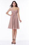 Informal Asymmetric Neckline Sleeveless Zipper Chiffon Short Plus Size Bridesmaid Dresses