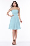 Modern A-line Strapless Half Backless Chiffon Ribbon Plus Size Bridesmaid Dresses