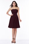 Modern A-line Strapless Half Backless Chiffon Ribbon Plus Size Bridesmaid Dresses