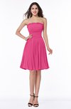 Modern A-line Strapless Half Backless Chiffon Ribbon Plus Size Bridesmaid Dresses