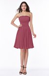 Modern A-line Strapless Half Backless Chiffon Ribbon Plus Size Bridesmaid Dresses