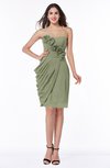 Classic Strapless Half Backless Chiffon Short Draped Plus Size Bridesmaid Dresses