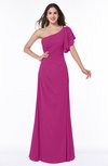 Modern A-line Asymmetric Neckline Short Sleeve Floor Length Plus Size Bridesmaid Dresses