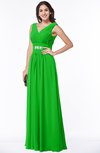 Classic A-line Zip up Chiffon Ribbon Plus Size Bridesmaid Dresses