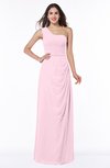 Simple A-line Half Backless Chiffon Floor Length Draped Plus Size Bridesmaid Dresses