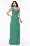 Simple A-line Half Backless Chiffon Floor Length Draped Plus Size Bridesmaid Dresses