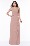 Simple A-line Half Backless Chiffon Floor Length Draped Plus Size Bridesmaid Dresses