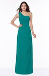 Simple A-line Half Backless Chiffon Floor Length Draped Plus Size Bridesmaid Dresses