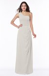 Simple A-line Half Backless Chiffon Floor Length Draped Plus Size Bridesmaid Dresses