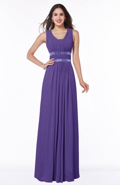 Lilac Sexy A-line Zipper Floor Length Pleated Plus Size Bridesmaid Dresses