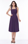 Cute Halter Sleeveless Half Backless Chiffon Tea Length Plus Size Bridesmaid Dresses