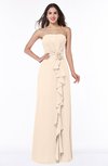 Mature Strapless Half Backless Chiffon Floor Length Flower Plus Size Bridesmaid Dresses