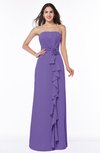 Mature Strapless Half Backless Chiffon Floor Length Flower Plus Size Bridesmaid Dresses