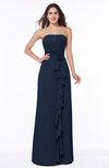 Mature Strapless Half Backless Chiffon Floor Length Flower Plus Size Bridesmaid Dresses