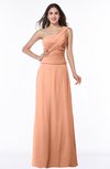 Classic A-line Half Backless Floor Length Ruching Plus Size Bridesmaid Dresses