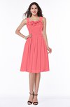 Elegant Thick Straps Zip up Knee Length Flower Plus Size Bridesmaid Dresses