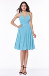 Sexy A-line Halter Chiffon Knee Length Pleated Plus Size Bridesmaid Dresses