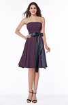 Classic A-line Strapless Knee Length Ruching Plus Size Bridesmaid Dresses