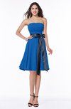 Classic A-line Strapless Knee Length Ruching Plus Size Bridesmaid Dresses