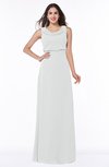 Modern A-line Jewel Chiffon Draped Plus Size Bridesmaid Dresses