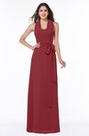 Plain A-line Halter Sleeveless Ribbon Plus Size Bridesmaid Dresses