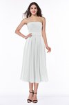 Mature A-line Chiffon Tea Length Pleated Plus Size Bridesmaid Dresses