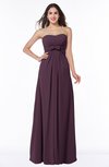 Simple A-line Strapless Floor Length Ribbon Plus Size Bridesmaid Dresses