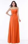 Simple A-line Strapless Floor Length Ribbon Plus Size Bridesmaid Dresses