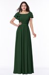 Elegant Scoop Short Sleeve Zip up Chiffon Plus Size Bridesmaid Dresses