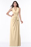 Classic Halter Sleeveless Zip up Chiffon Floor Length Plus Size Bridesmaid Dresses