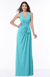 Classic Halter Sleeveless Zip up Chiffon Floor Length Plus Size Bridesmaid Dresses