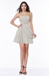 Elegant A-line Sleeveless Zipper Short Ribbon Plus Size Bridesmaid Dresses