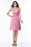 Gorgeous A-line Strapless Zipper Knee Length Plus Size Bridesmaid Dresses