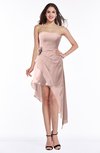 Glamorous Zip up Chiffon Asymmetric Ruching Plus Size Bridesmaid Dresses