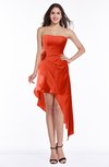 Glamorous Zip up Chiffon Asymmetric Ruching Plus Size Bridesmaid Dresses