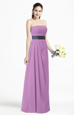 Orchid Modern Empire Strapless Sleeveless Backless Floor Length Plus Size Bridesmaid Dresses