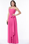 Glamorous A-line Spaghetti Chiffon Floor Length Plus Size Bridesmaid Dresses