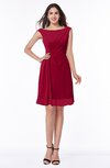 Glamorous Bateau Half Backless Chiffon Knee Length Ruching Plus Size Bridesmaid Dresses