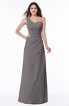Sexy A-line Asymmetric Neckline Half Backless Chiffon Floor Length Plus Size Bridesmaid Dresses