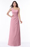 Sexy A-line Asymmetric Neckline Half Backless Chiffon Floor Length Plus Size Bridesmaid Dresses