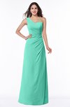 Sexy A-line Asymmetric Neckline Half Backless Chiffon Floor Length Plus Size Bridesmaid Dresses