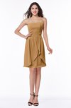 Glamorous A-line Strapless Sleeveless Ruffles Plus Size Bridesmaid Dresses