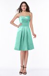 Romantic Strapless Sleeveless Knee Length Ruching Plus Size Bridesmaid Dresses