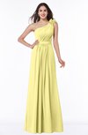Sexy One Shoulder Chiffon Floor Length Sash Plus Size Bridesmaid Dresses