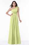 Sexy One Shoulder Chiffon Floor Length Sash Plus Size Bridesmaid Dresses