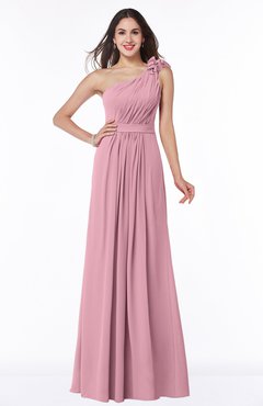 Rosebloom Sexy One Shoulder Chiffon Floor Length Sash Plus Size Bridesmaid Dresses