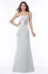 Elegant Column Strapless Sleeveless Zipper Ruching Bridesmaid Dresses