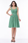 Traditional Sleeveless Zipper Chiffon Knee Length Pleated Bridesmaid Dresses