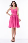 Traditional Sleeveless Zipper Chiffon Knee Length Pleated Bridesmaid Dresses