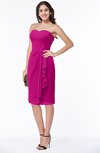 Plain Sheath Sweetheart Zip up Chiffon Ruffles Plus Size Bridesmaid Dresses